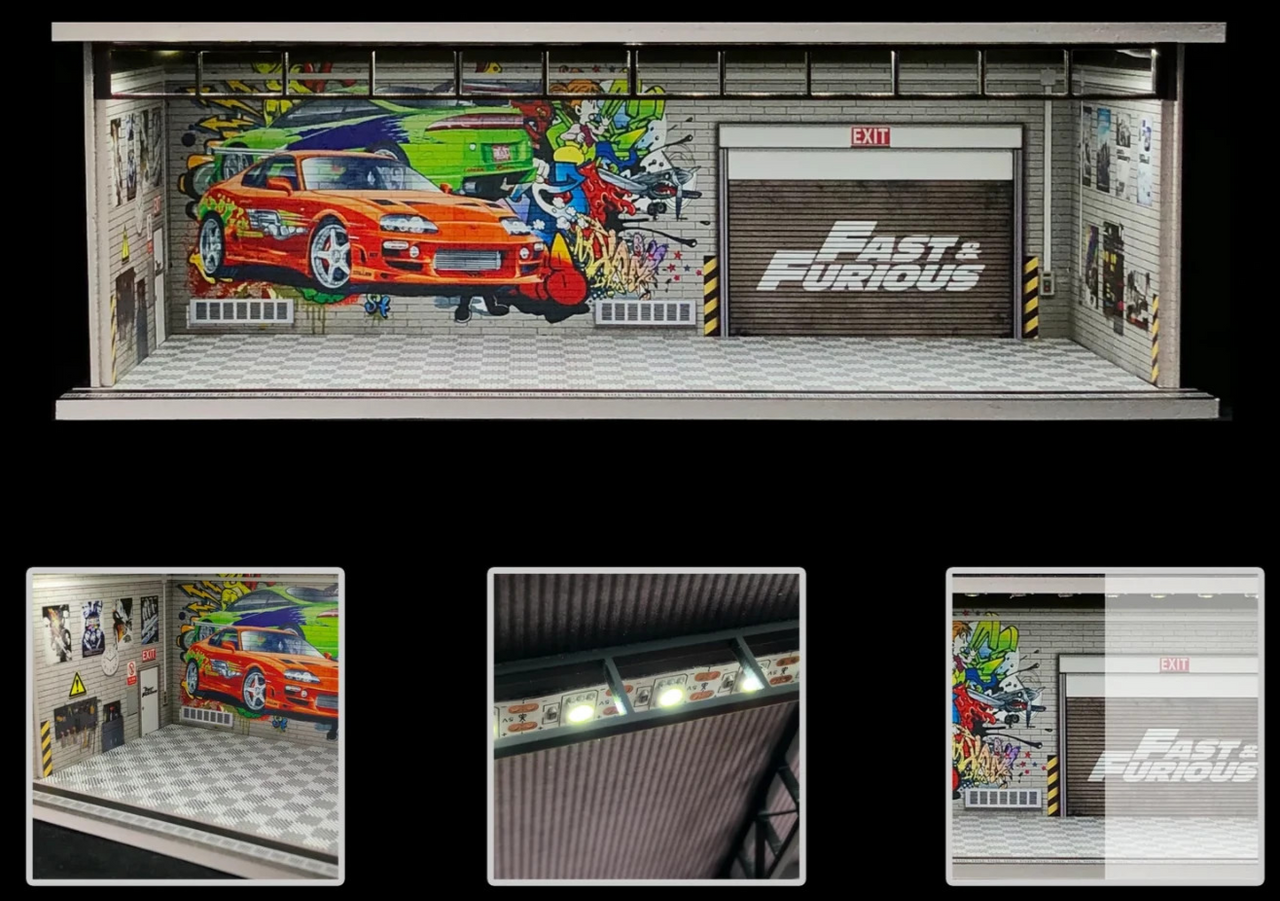 G Fans 1/64 Diorama FAST & FURIOUS GARAGE W/ LED #710016