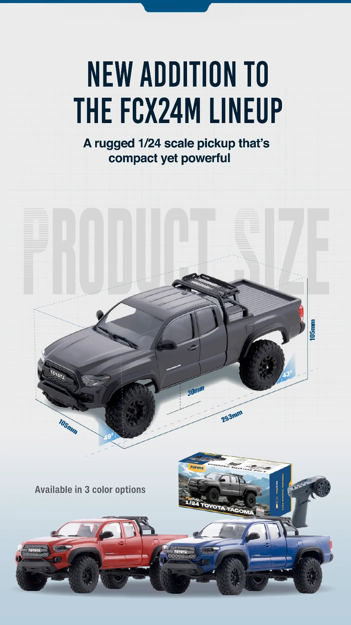FMS RC 1/24 TOYOTA TACOMA Truck 4X4 2-Speed *RTR* -BLUE-