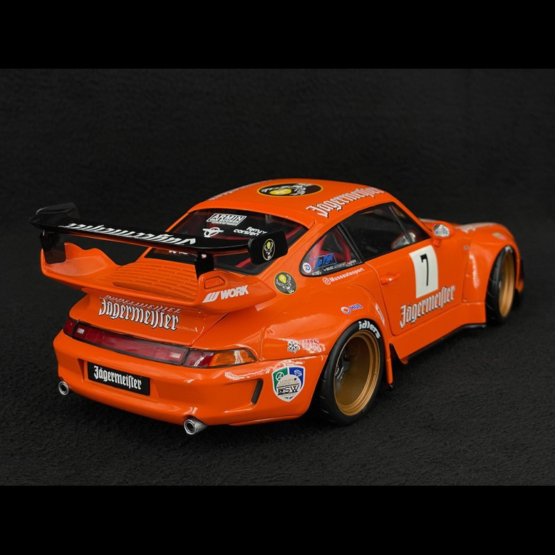 1/18 PORSCHE 911 RWB RAUH-Welt BEGRIFF Jagermeister #7 Model Car