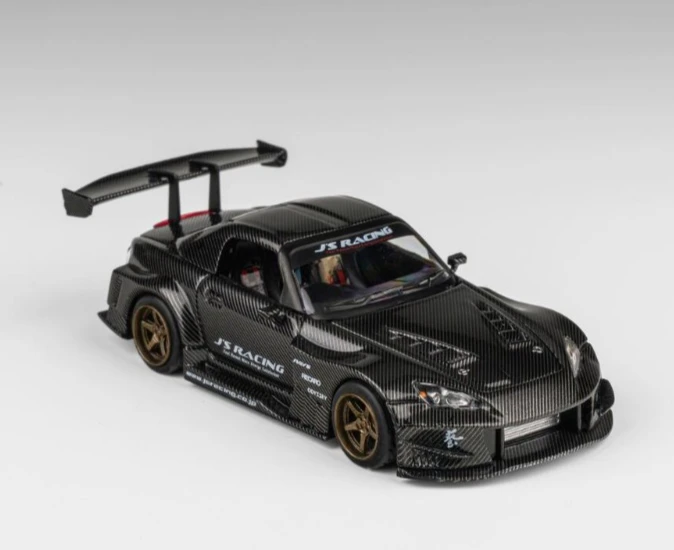 MT 1/64 HONDA S2000 JS Racing W/Interior/Engine Model Car -CARBON