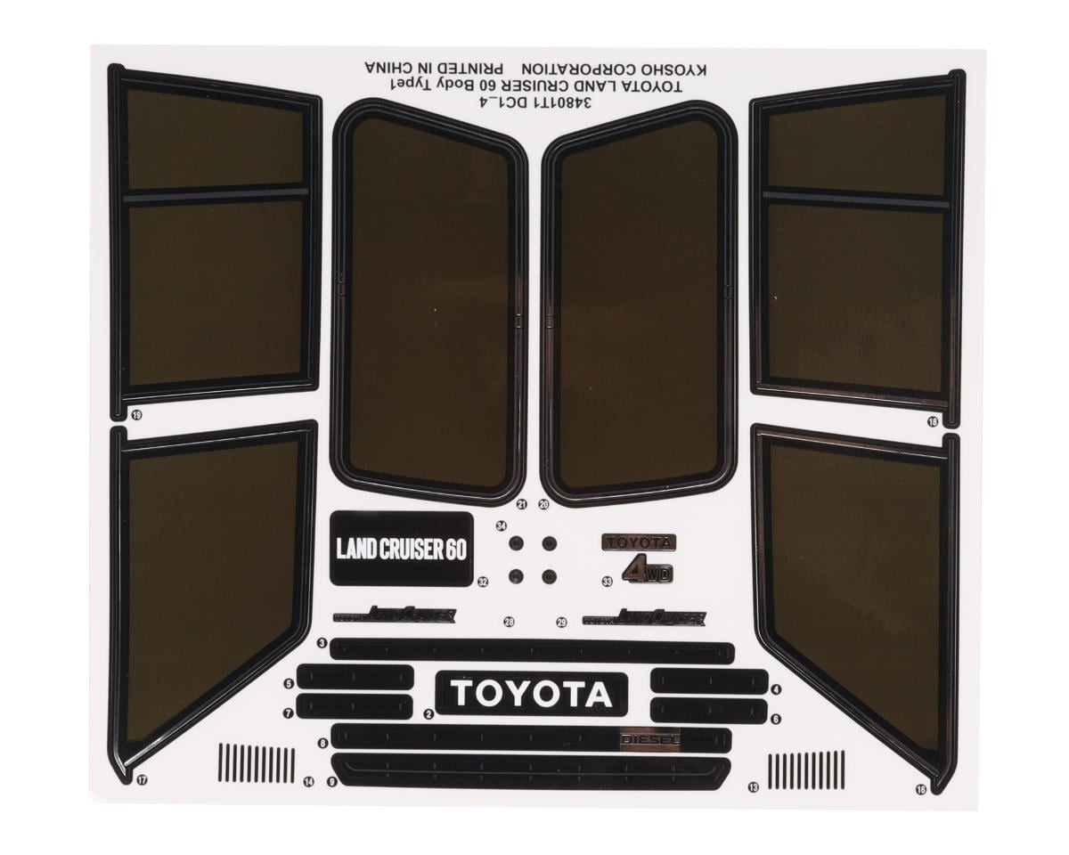 Kyosho 1/10 UPGRADE KIT For TOYOTA LAND CRUISER 60 Body #CLB001-01BK