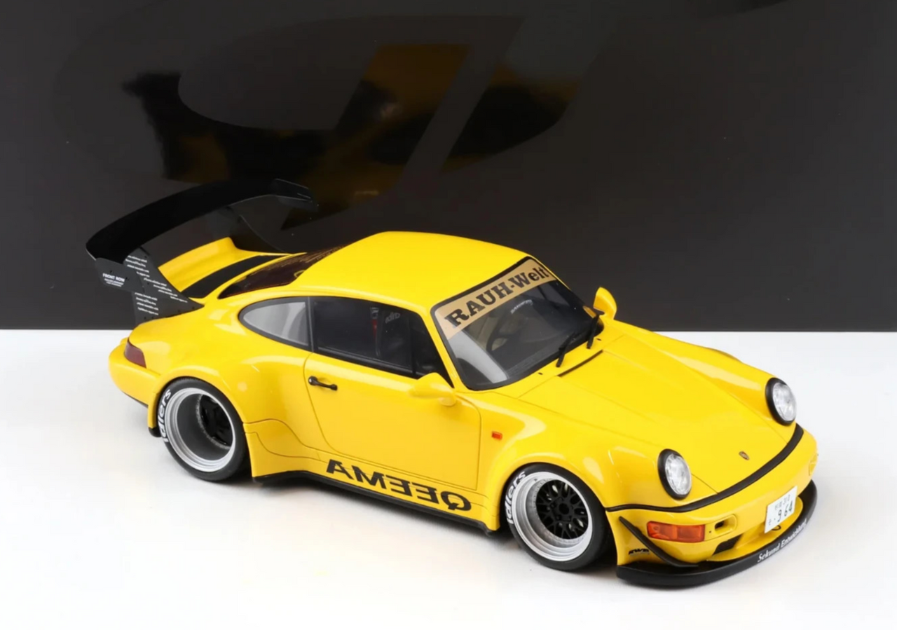 1/18 PORSCHE 911 TURBO RWB Qeema 2024 Model Car -YELLOW- GT492