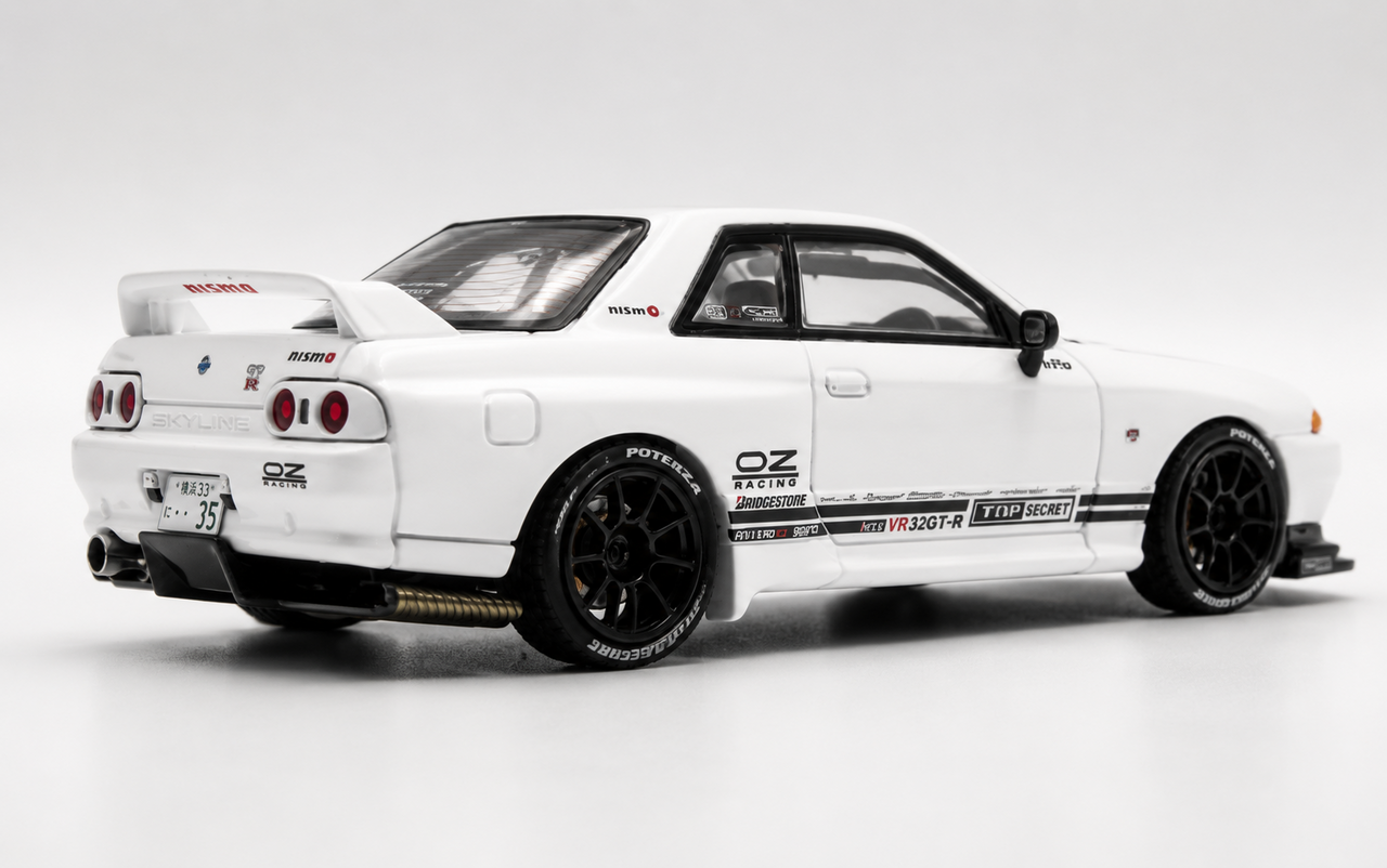 Inno 1/64 NISSAN SKYLINE GTR VR32 Top Secret Model Car -WHITE-