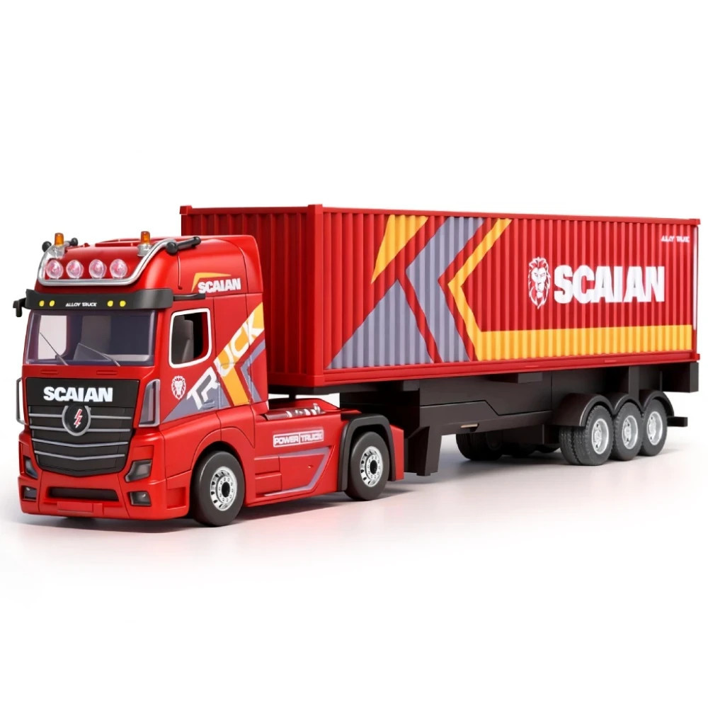 HIGH POWER TRUCK 充電式トレーラーRC RC 1/64 SEMI TRUCK TRACTOR TRAILER w/Radio/LED Lights