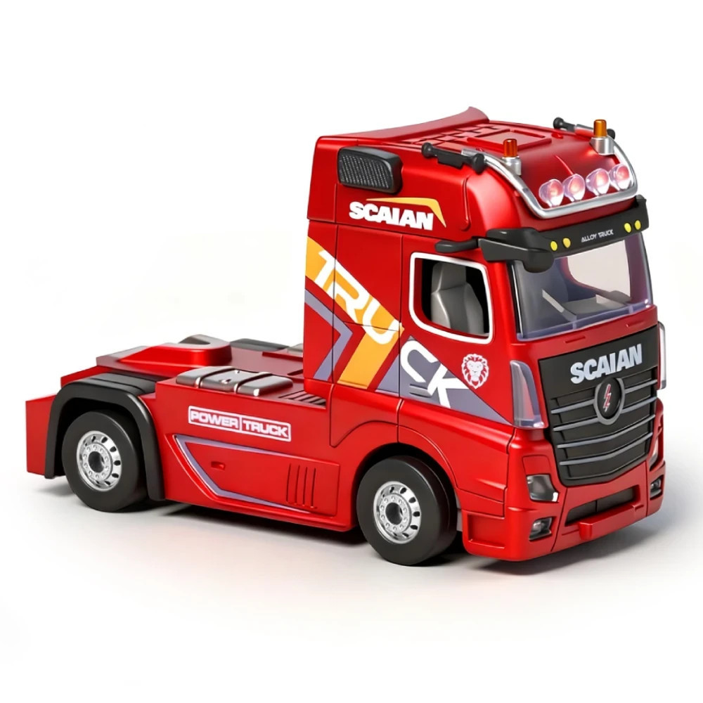 RC 1/64 SEMI TRUCK TRACTOR TRAILER w/Radio/LED Lights