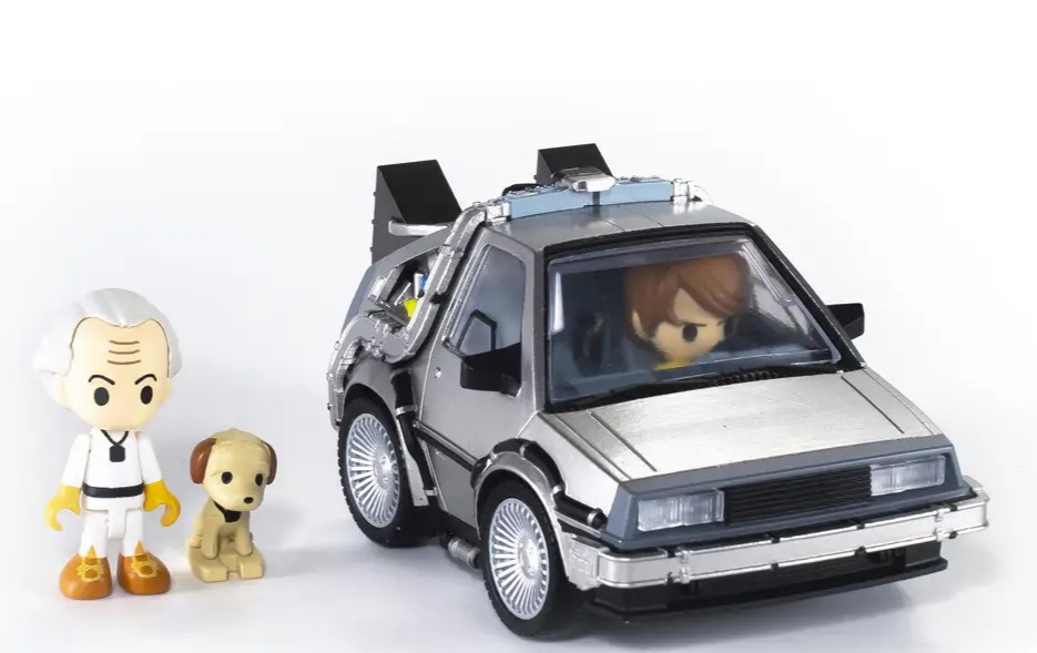 Tomy Q Village BACK TO THE FUTURE DeLorean Time Machine + Doc VAN