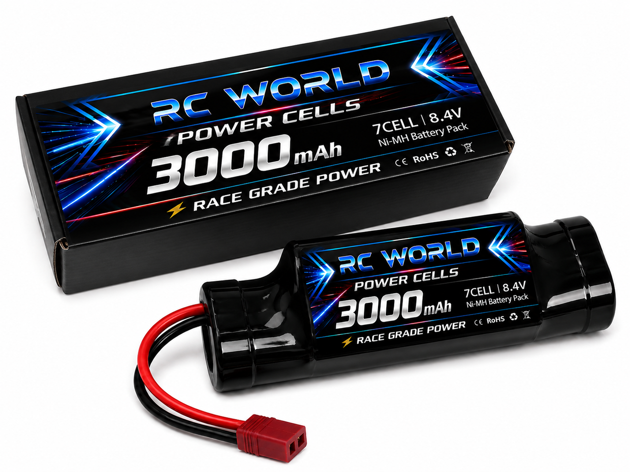 RC World 8.4v BATTERY HUMP 3000MAH NI-MH Power Cells W/ BANANA