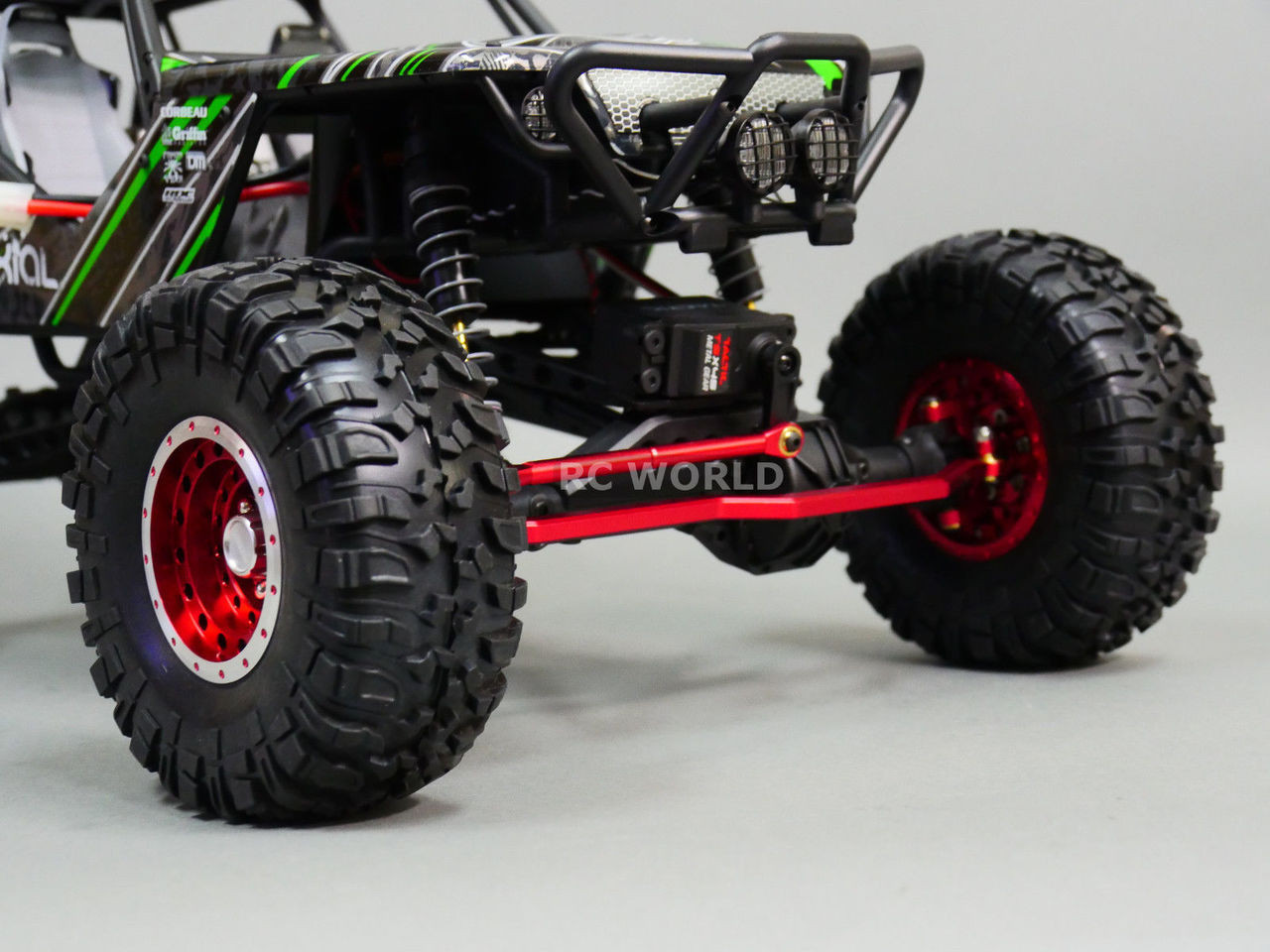 For Axial Wraith, Scorpion Front ALL Metal STEERING LINK - RED
