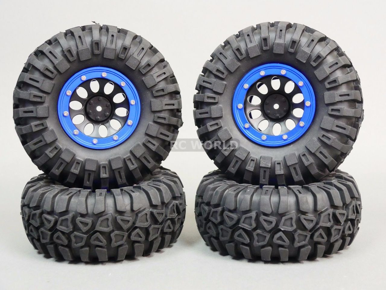 Traxxas TRX-4 Beadlock Wheels & TIres 130mm BLUE