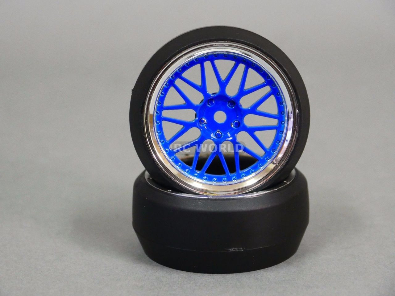 RC 1/10 DRIFT WHEELS Package 0 Degree 3 MM Offset 3 PIECE BLUE