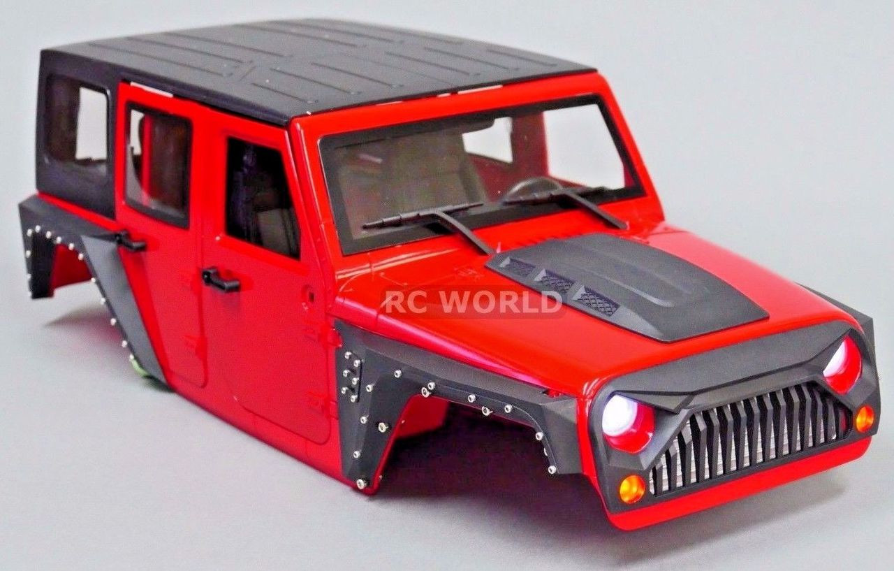 RC Scale Truck Body Shell 1/10 JEEP WRANGLER RUBICON Hard Body V 3