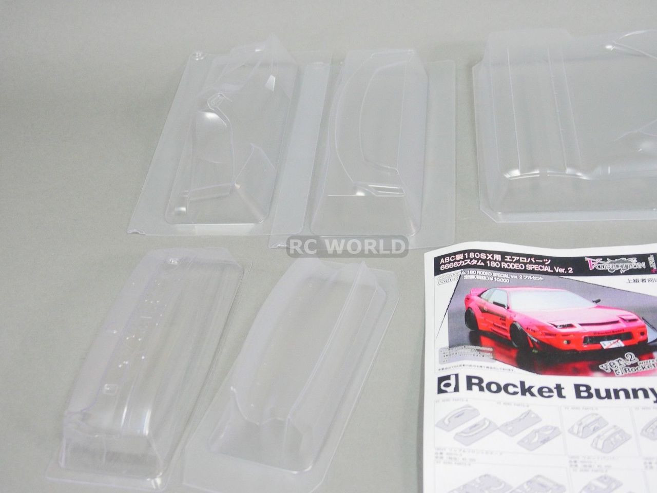 1/10 RC Rocket Bunny NISSAN 180 180 SX Drift WIDE Body Kit Rodeo V