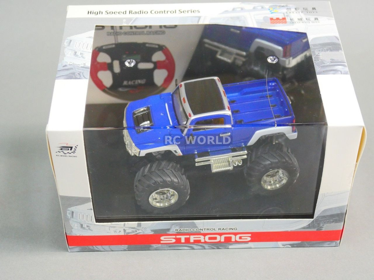 RC 1/43 Radio Control RC Micro Monster Truck HUMMER w/ LED Lights