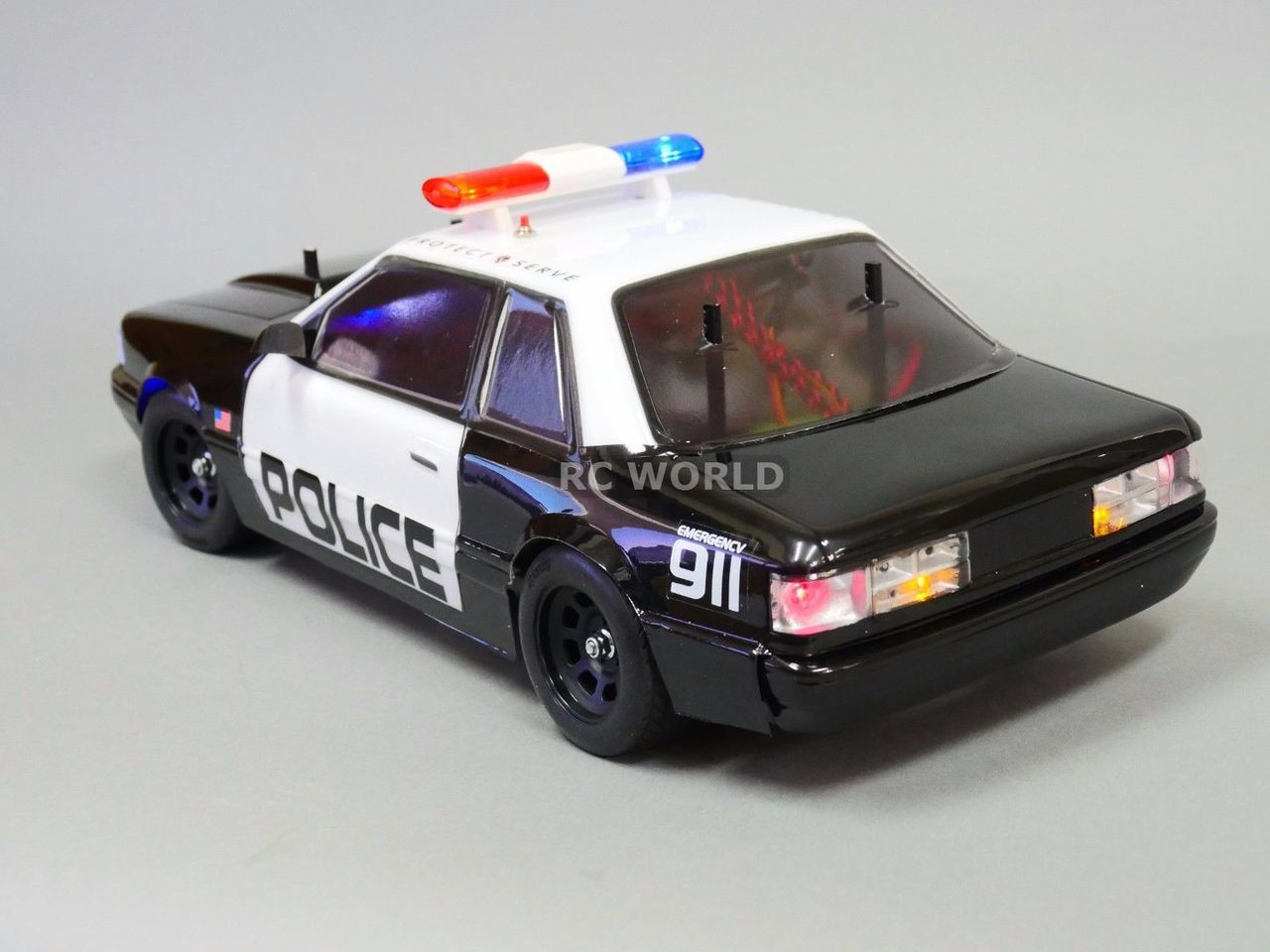 2x 1/10 RC Car Police Flash Light Warning Light 360 Degree Rotating LED