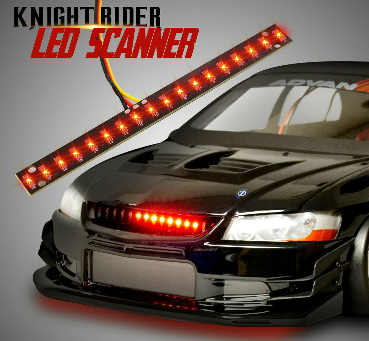 1/10 RC LED Scanner KNIGHT RIDER Effect Light Bar RED