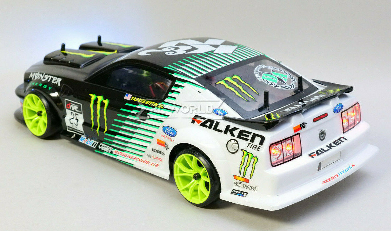 1/10 RC Car BODY Shell FORD MUSTANG Monster Energy 190mm *FINISHED*