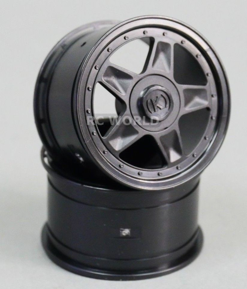 RC Car 1/10 RIMS Wheels KAWADA 5 Star WIDE 53mm BLACK *SET OF 2