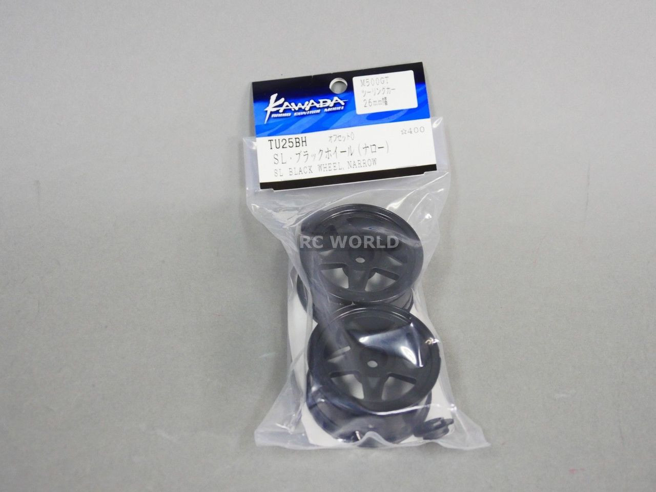 RC Car 1/10 RIMS Wheels KAWADA 5 Star WIDE 53mm BLACK *SET OF 2