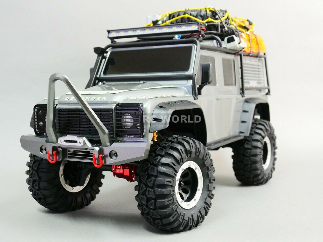 Traxxas TRX-4 DEFENDER FRONT METAL Bumper V2 BLACK + LED