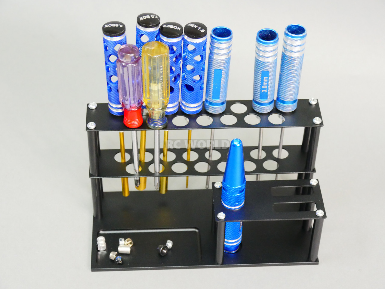 Metal TOOL HOLDER Tray Can Hold 15 + Individual Tools BLACK