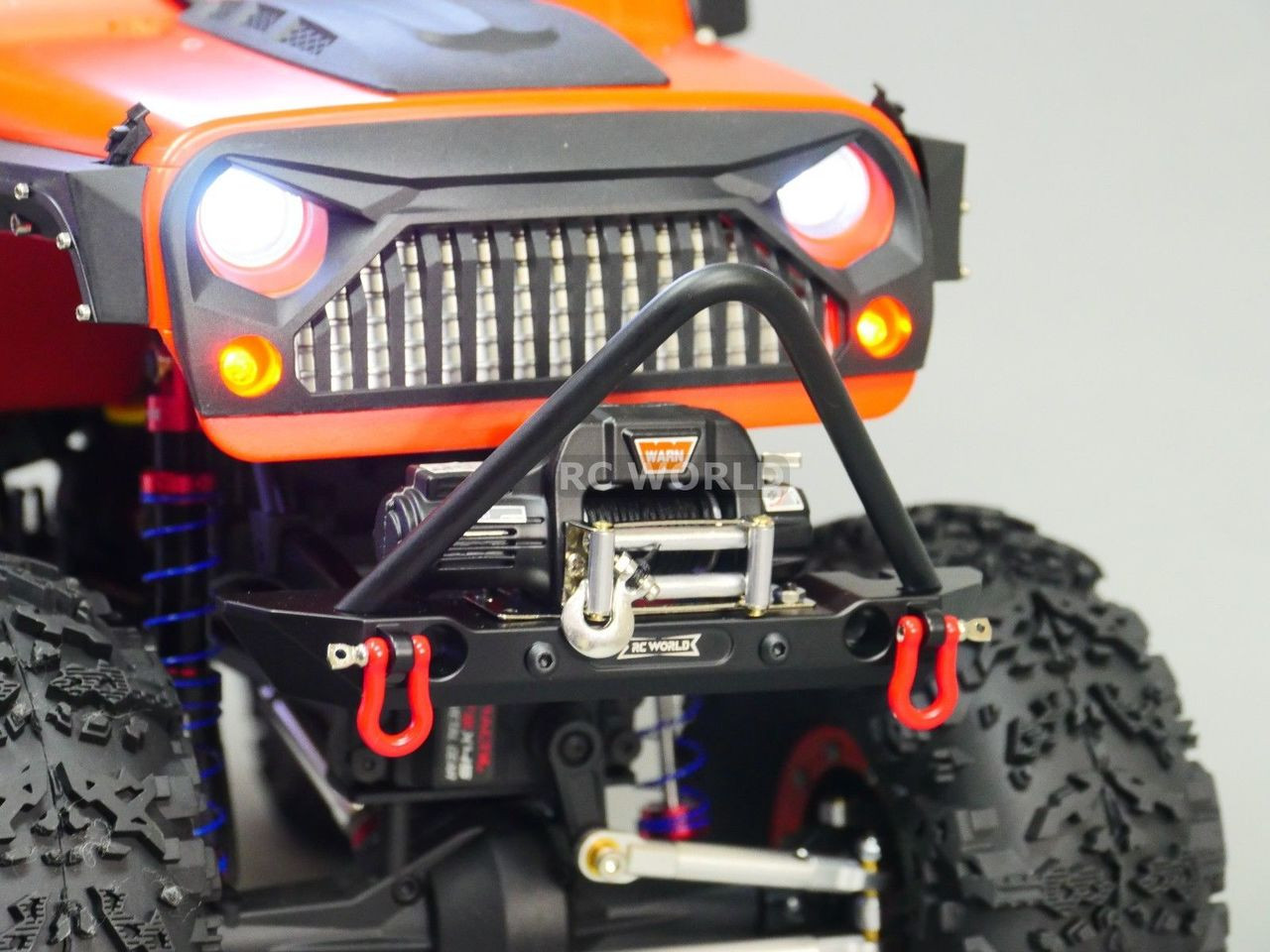 Warcio Cabrestante Eléctrico Metálico Para Coche RC 1/10 – Accesorio De Remolque Con Mando A Distancia Y Receptor – Compatible Con Axial SCX10 Y Modelos Similares – Ideal Para Todoterreno