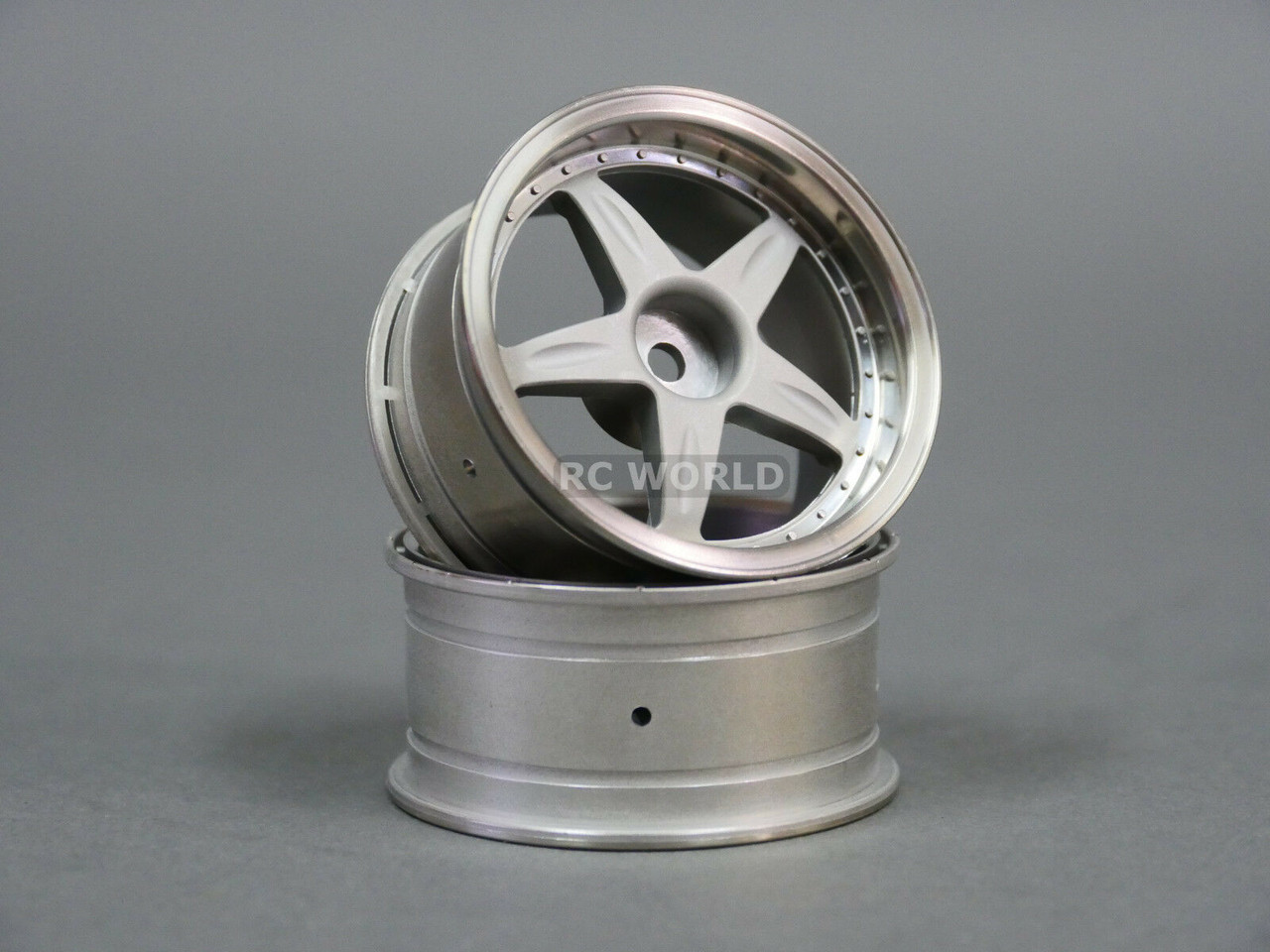 RC Car 1/10 RIMS WHEELS Package Kawada 5 STAR Plated STAGGER W/ Tires