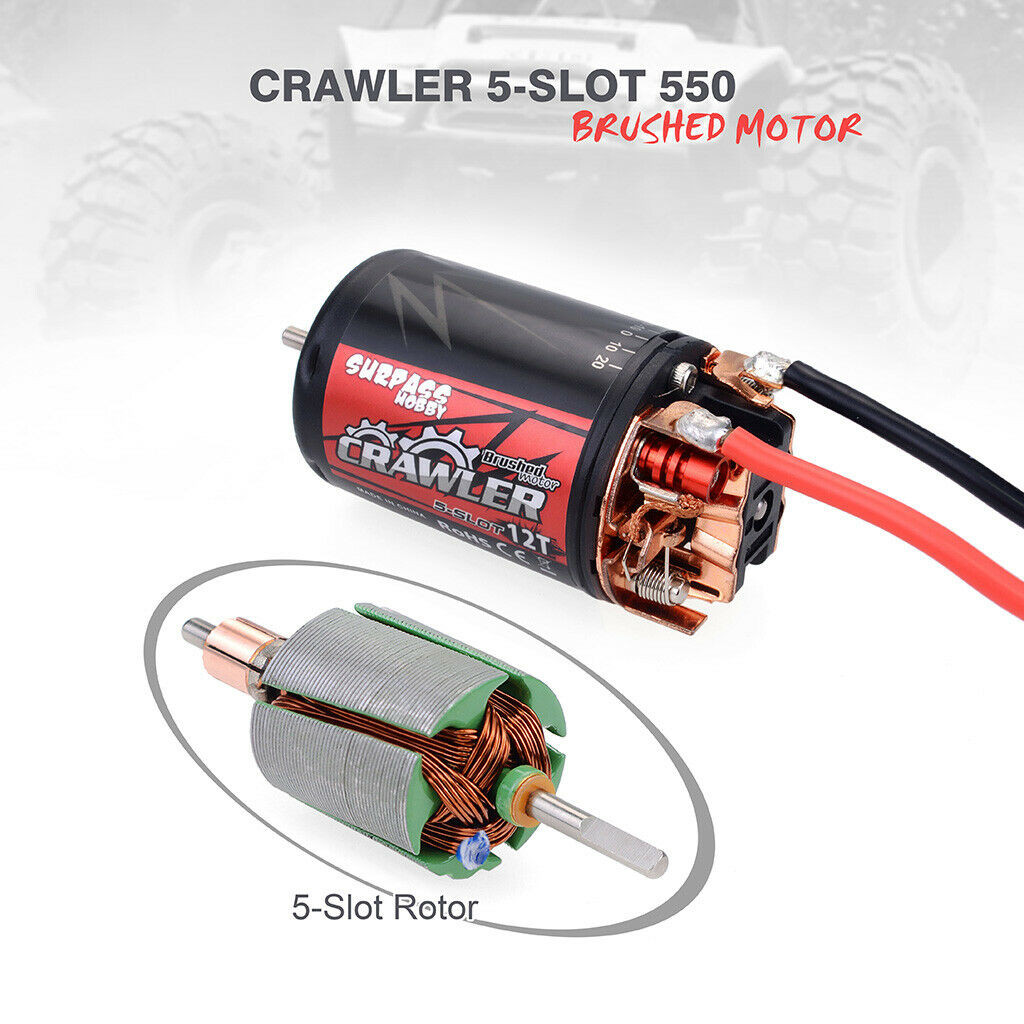 BuyWeek Kit ESC de Motor Cepillado Motor RC para Axial Scx10 90046, 550 12T 1/10 de Cobre de Hierro para Camión y Coche BuyWeek Kit ESC de Motor Cepillado Motor RC para Axial Scx10 90046, 550 12T 1/10 de Cobre de Hierro para Camión y Coche