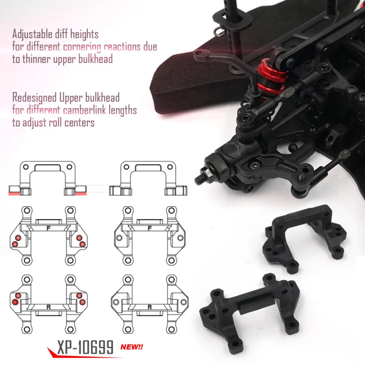 Xpress Aluminum One Piece Lower Bulkhead For Xpress Execute XQ1 XQ1S XM1  XM1S XQ2S # XP-10115