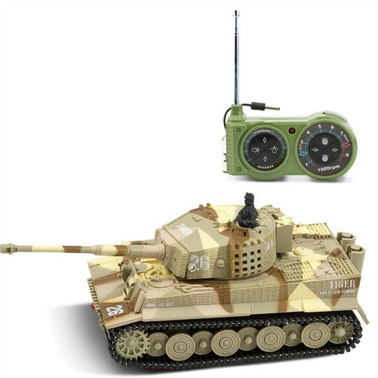 RC Micro TANK Mini RC KING TIGER TANK W/ Engine Sounds L-CAMO