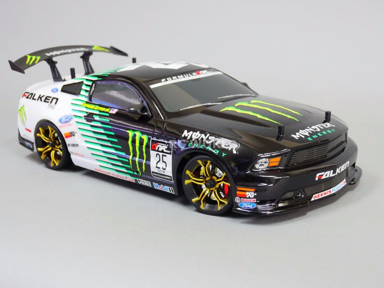 Hoonigan マスタングボディ ラジコンカー10/1ステッカー付き 1/10 RC Body Shell FORD MUSTANG GT350 HOONIGAN 200mm - CLEAR -