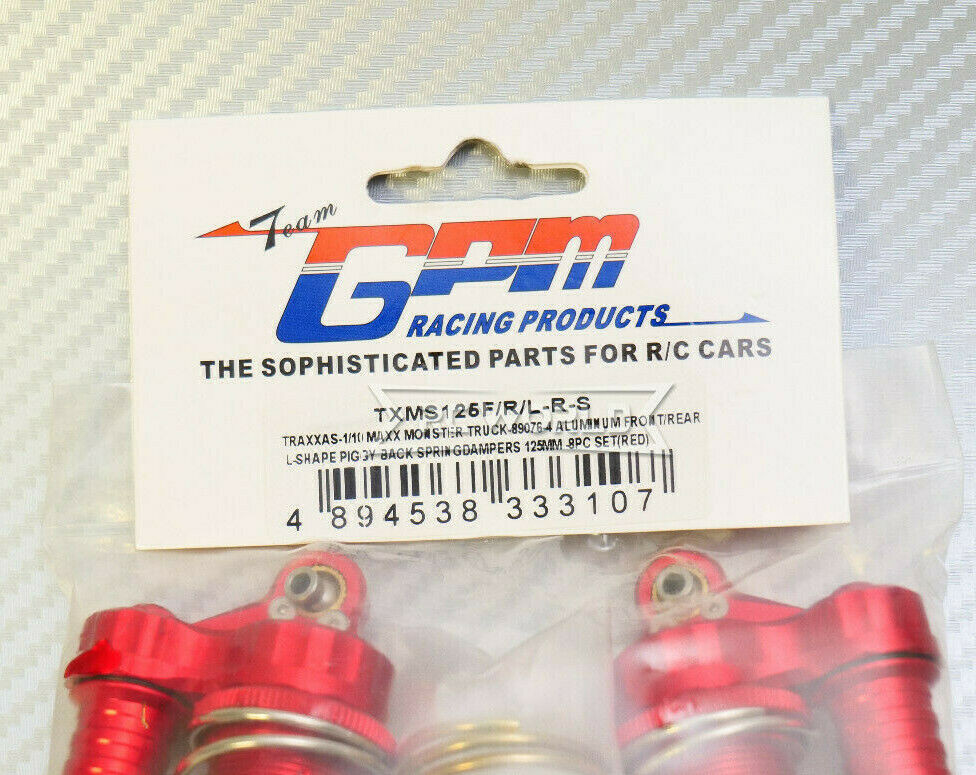 GPM Metal Adjustable PIGGY BACK SHOCKS For Traxxas MAXX