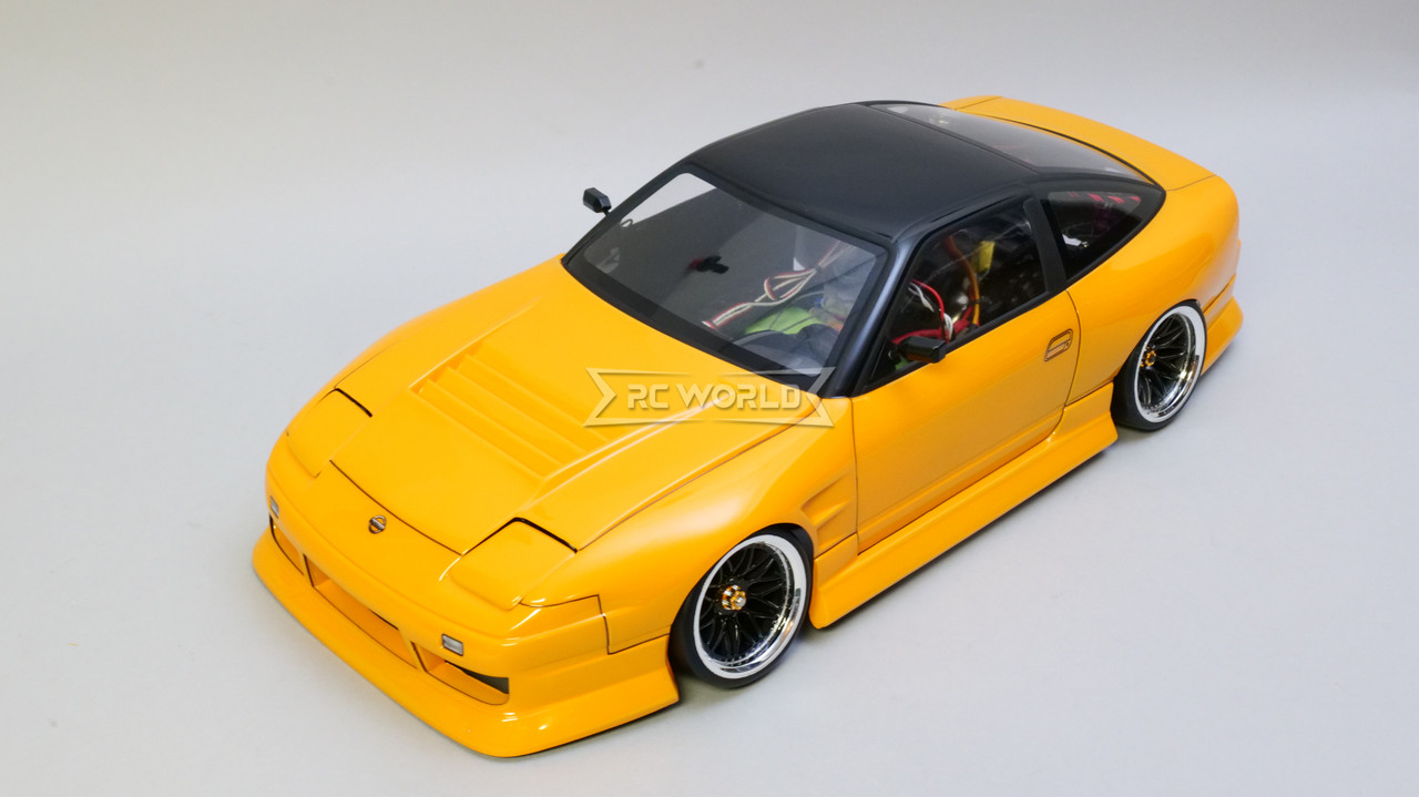 Custom 1/10 Yokomo RC Nissan 180SX DRIFT W/ Pop Up Lights RTR -ORANGE-