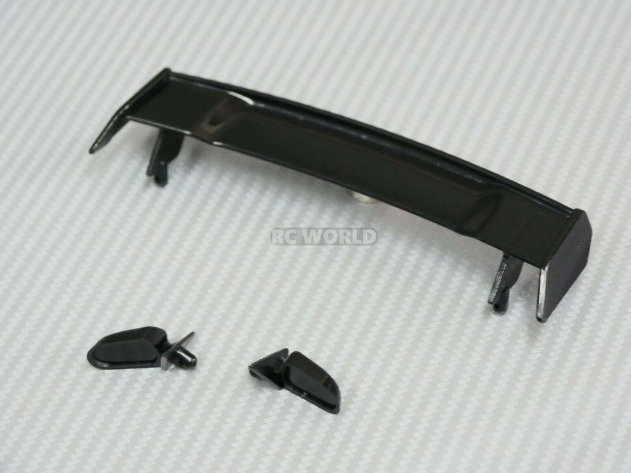 RC 1/10 Car WING SPOILER Side Mirrors Wipers On Road Car BLACK Accessories 