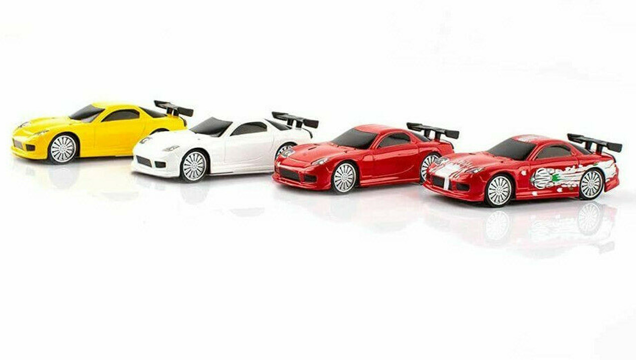 RC 1/76 Micro Car MAZDA RX7 w/ LED Lights -YELLOW-