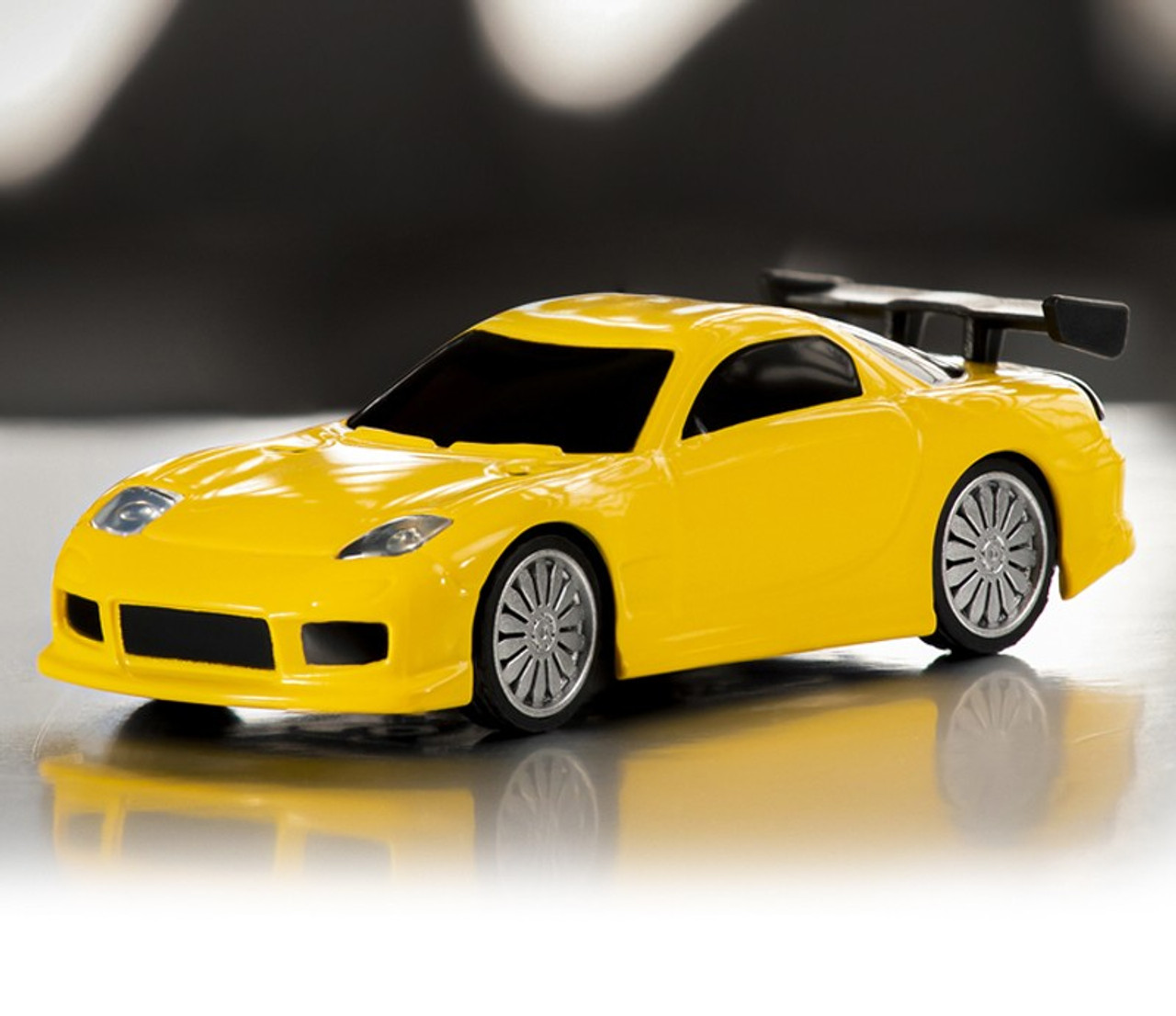 RC 1/76 Micro Car MAZDA RX7 w/ LED Lights -YELLOW-