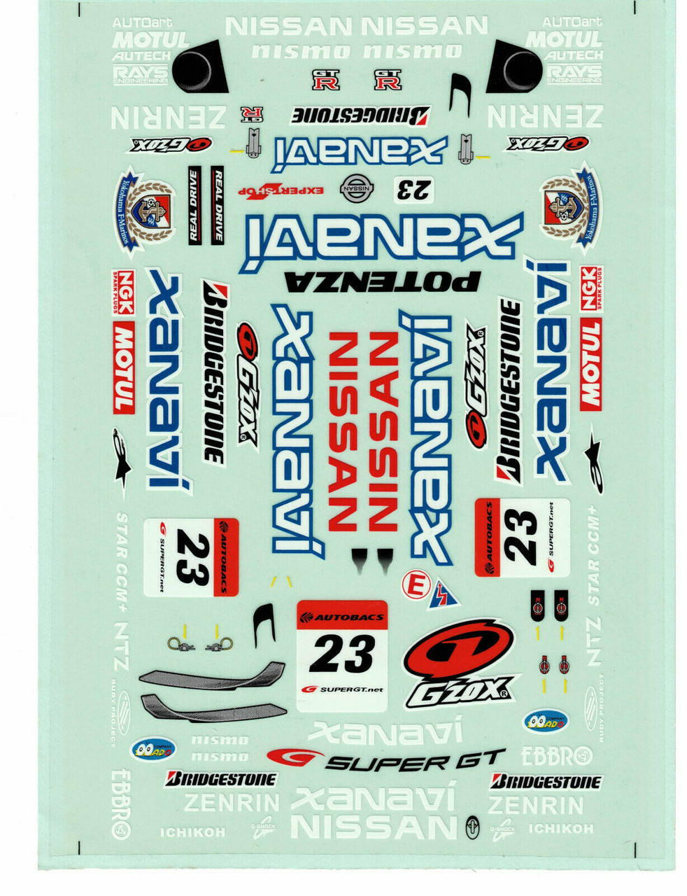 RC 1/10 DECAL Stickers XANAVI Nissan R34 GTR Vinyl Sheet