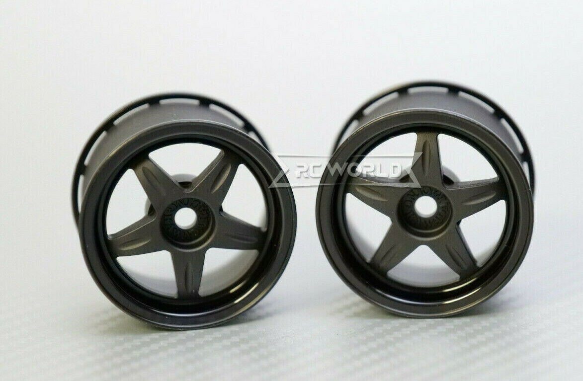 Kawada 1/12 Car Wheels 5 STAR NARROW - BLACK -(2PCS) #TUM27K