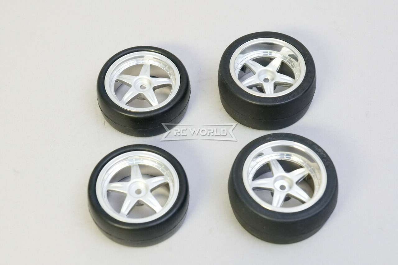 Kawada 1/10 Car Wheels STAGGER 5 STAR Plated WIDE + NARROW w