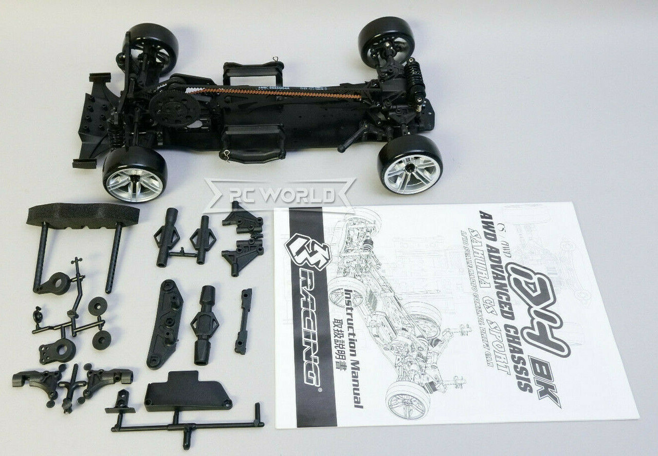 3 Racing 1/10 DRIFT Chassis AWD Sakura D4 Black Edition -ASSEMBLED-