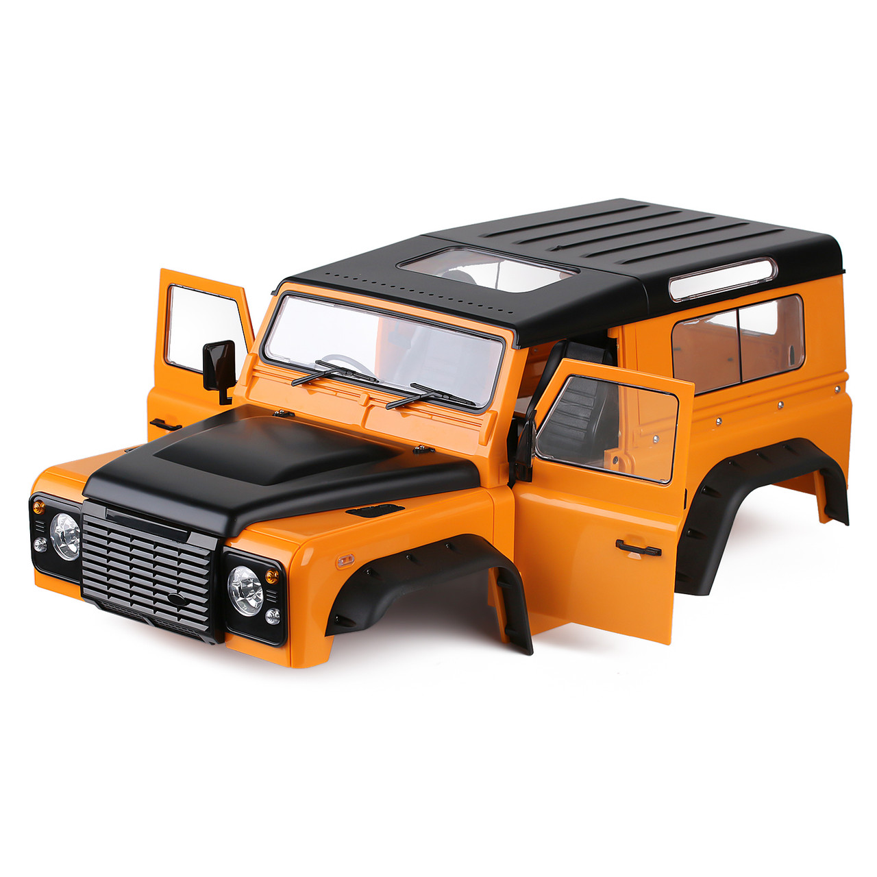 期間限定のお買い得商品 DEFENDER Rover Land 1/10 RC 90 Body Hard Interior W/ Wagon ホビーラジコン