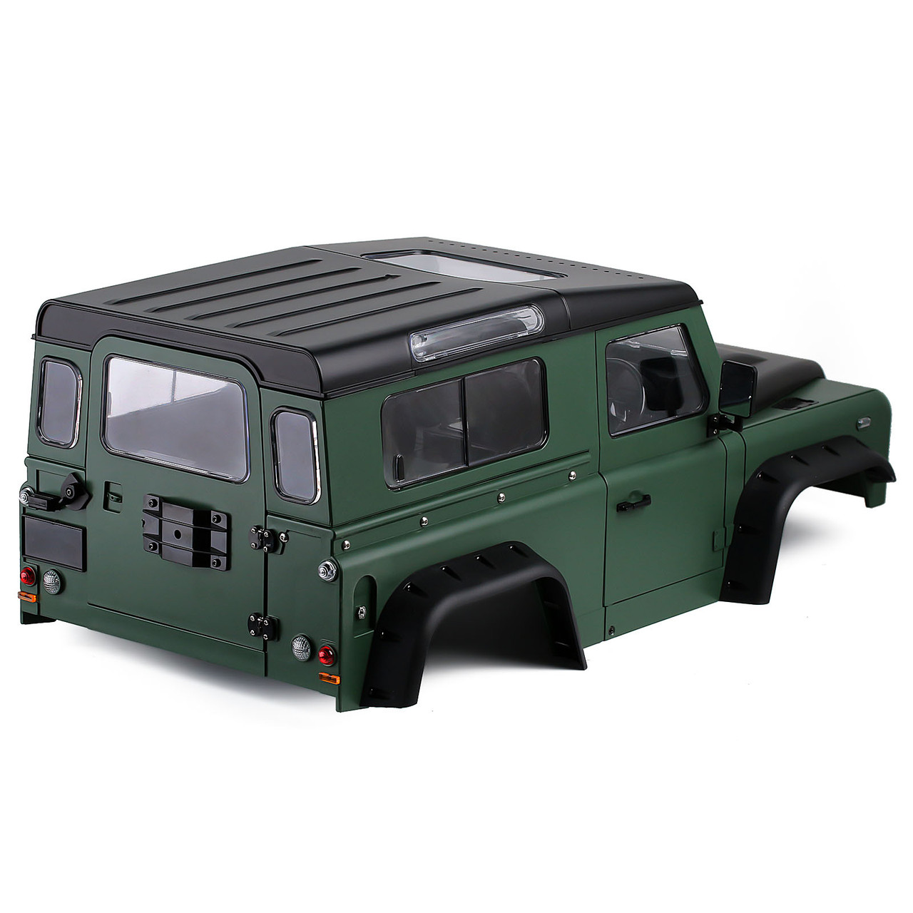RC 1/10 Land Rover DEFENDER 90 Wagon W/ Interior Hard Body 275mm GREEN