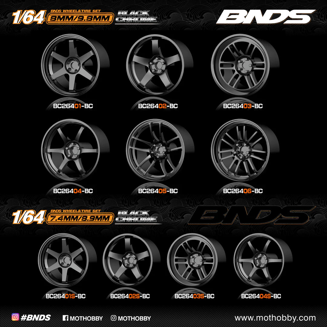 1/64 Plastic WHEELS RIMS TIRES For Diecast Models -ADVAN RG- 04