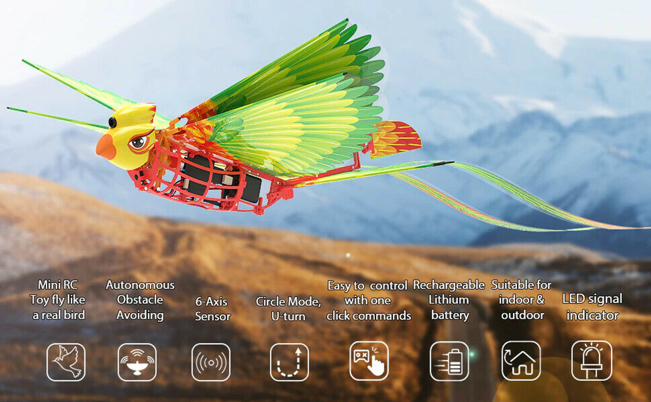 RC Bird DRAGON Ornithopter Flapping Wings 2.4GHZ RTF -RED-