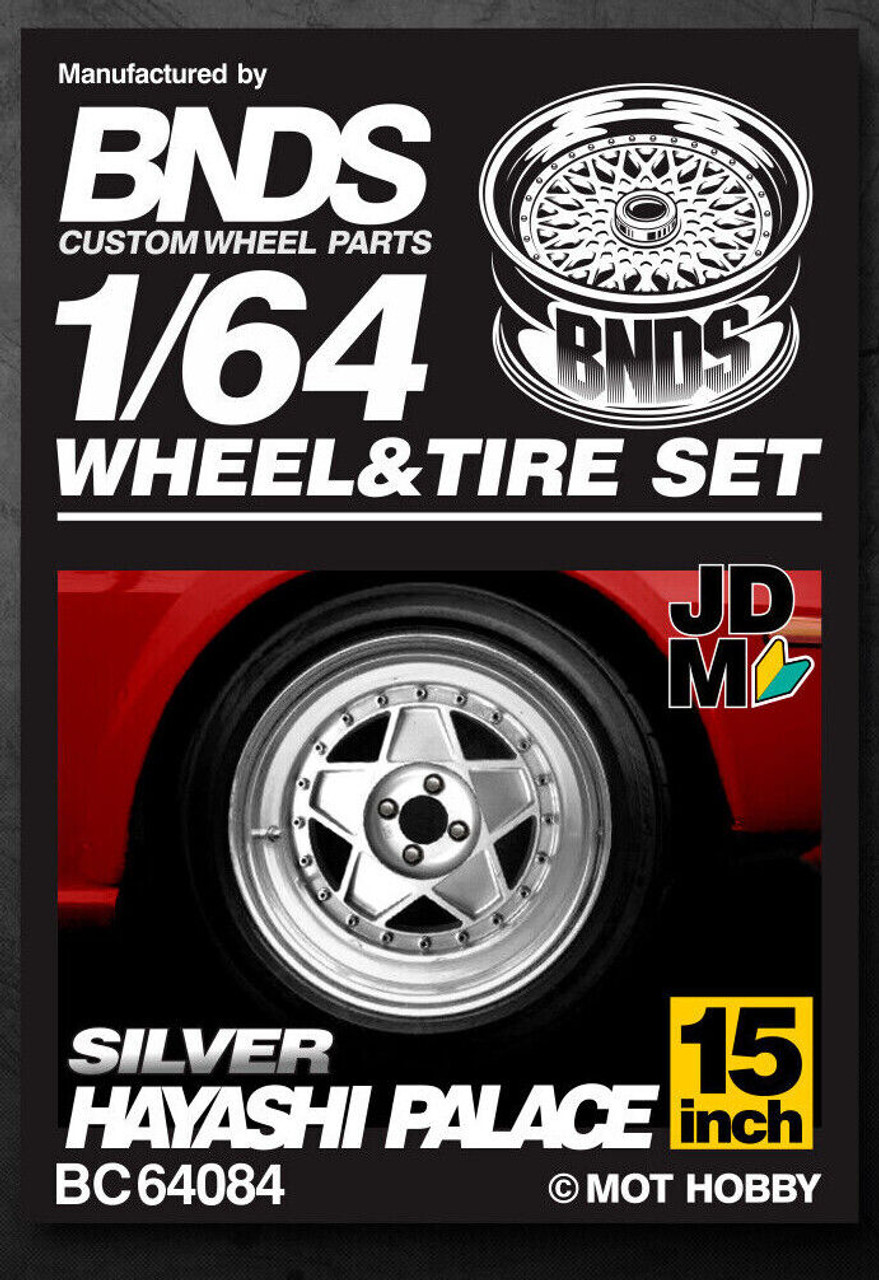 1/64 Metal WHEELS RIMS TIRES For Diecast Models - HAYASHI
