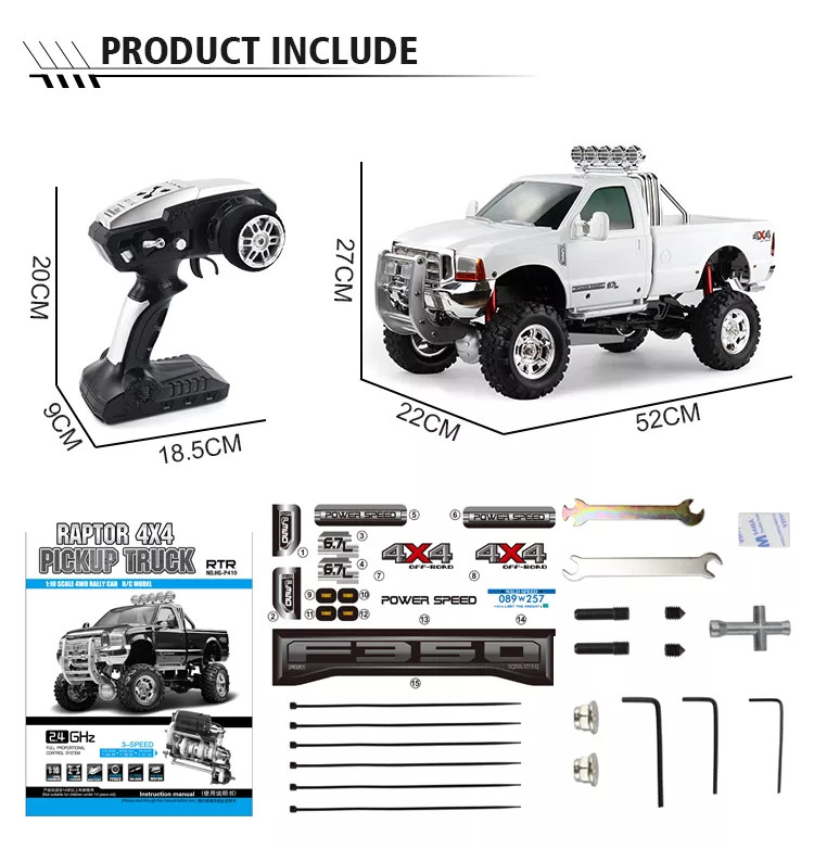 ラジコンボディ　f350 RC 1/10 FORD F350 Pick Up 4X4 Truck *RTR* -WHITE-