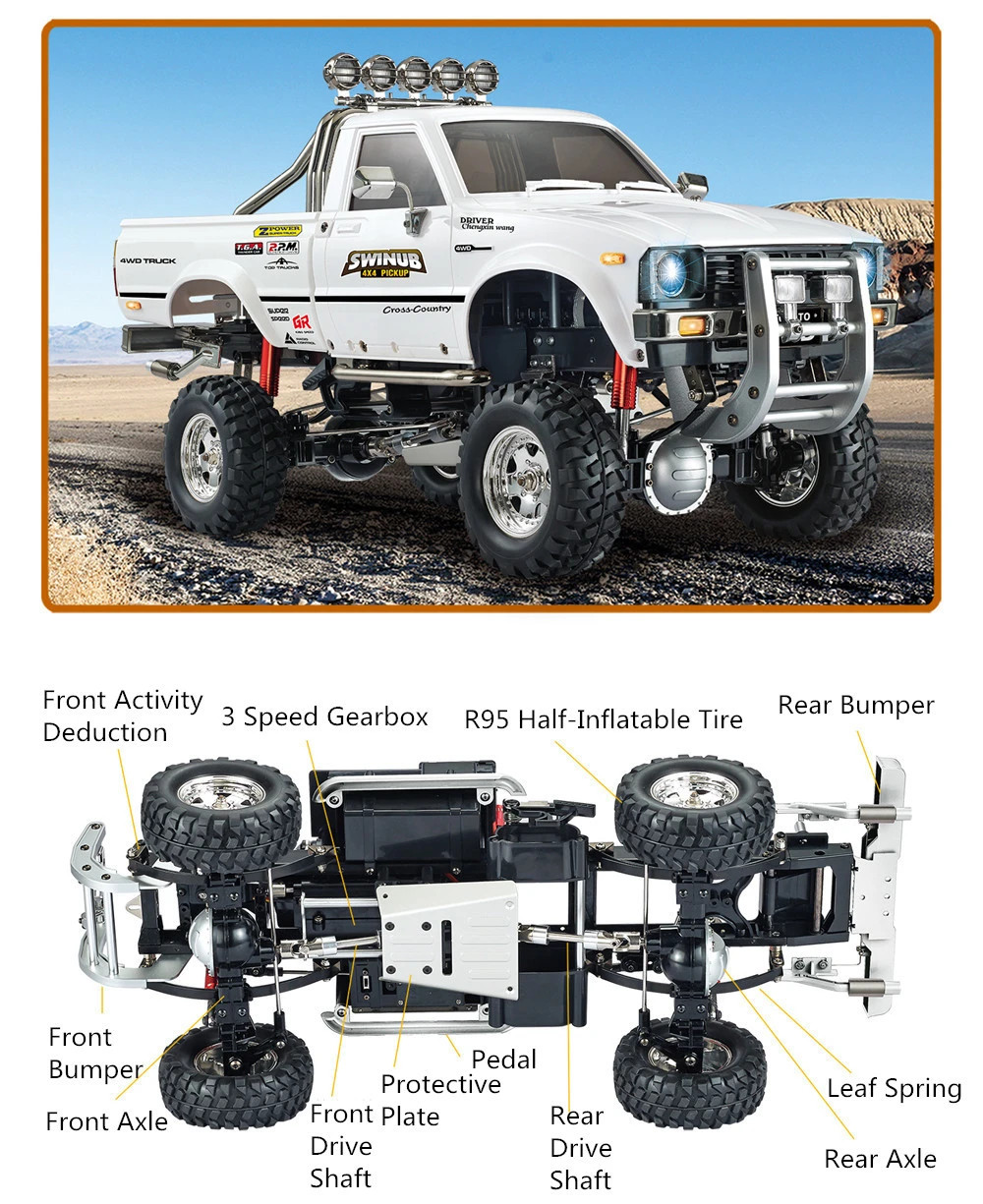 り*う様 TOYOTA 4X4 PICK-UP TRUCK 1/10 SCALE RC 1/10 TOYOTA PICK UP 4X4 Truck *RTR* -BLACK-