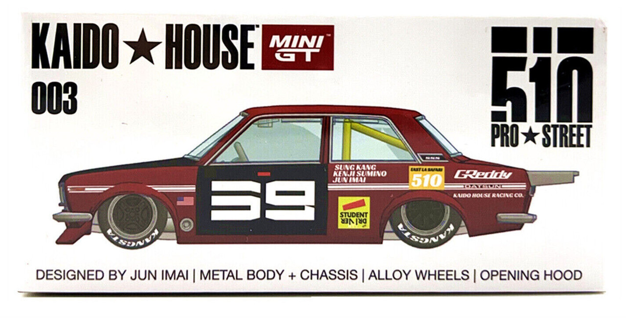 Kaido House x Mini GT 1:64 Datsun 510 Pro Street HKS V1 Black Green Li - Torpedo Garage Diecast