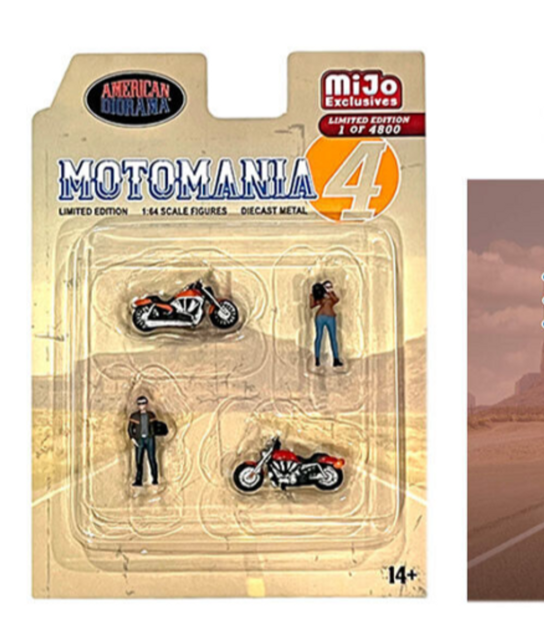 Motomania 3 4 Piece Diecast Figures 1:64 Scale American Diorama