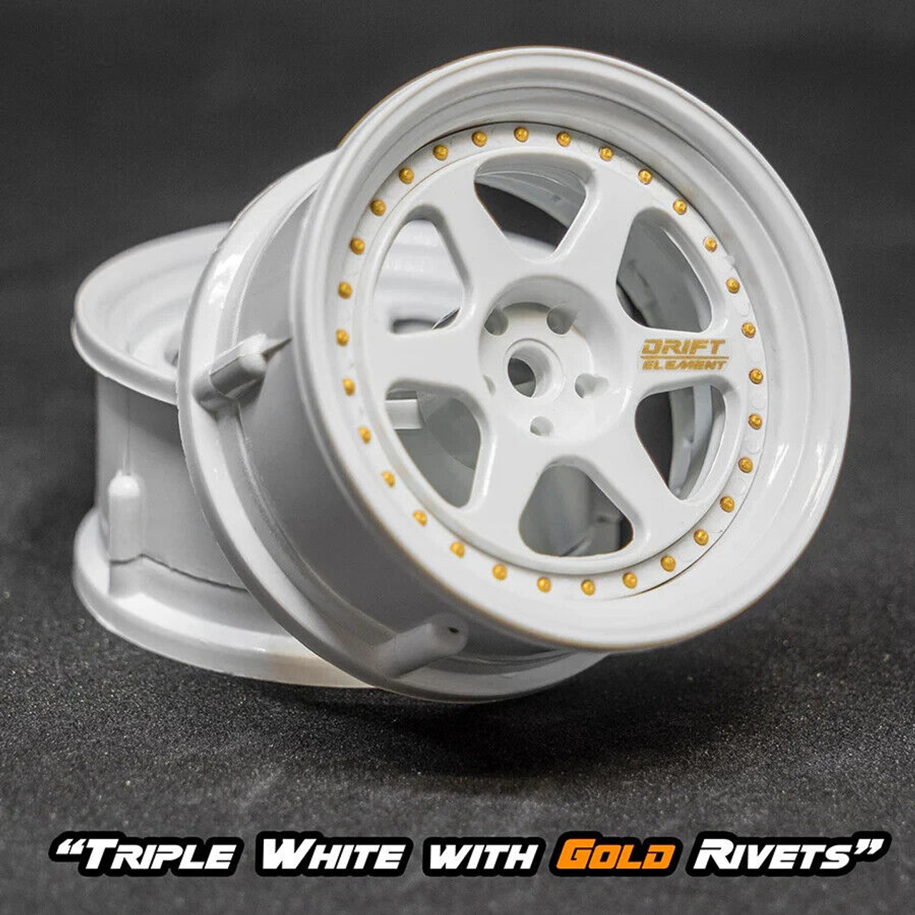 DS Racing 6 SPOKE RIMS Adjustable Offset WHITE / WHITE-2PCS