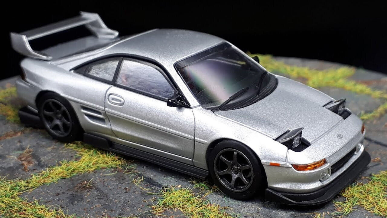 1/64 TOYOTA MR2 Turbo w/ Pop Up Lights Die-Cast -SILVER